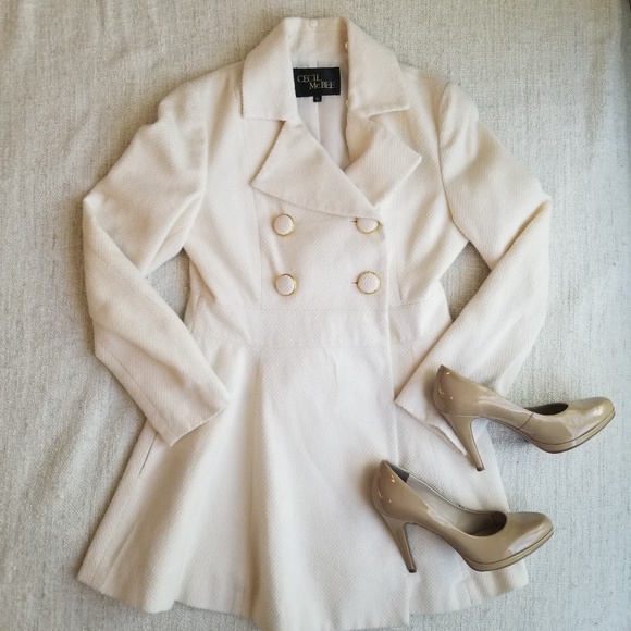 Cecil Mcbee Jackets & Blazers - Cecil Mcbee Cream Pea Coat